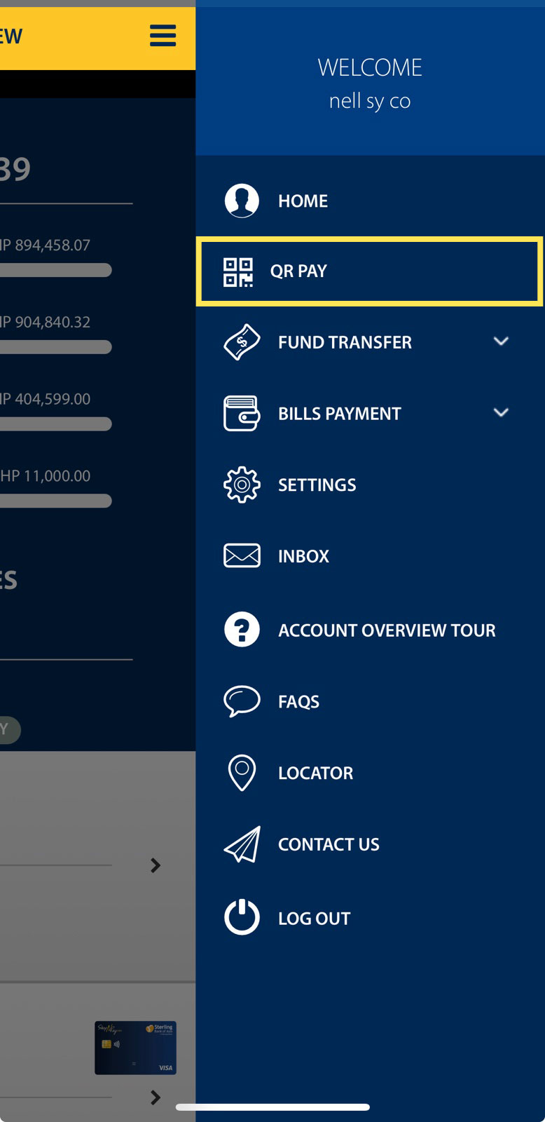 How to generate a QR code for your other Sterling Bank Online enrolled account/s or prepaid card/s (additional QR code) 